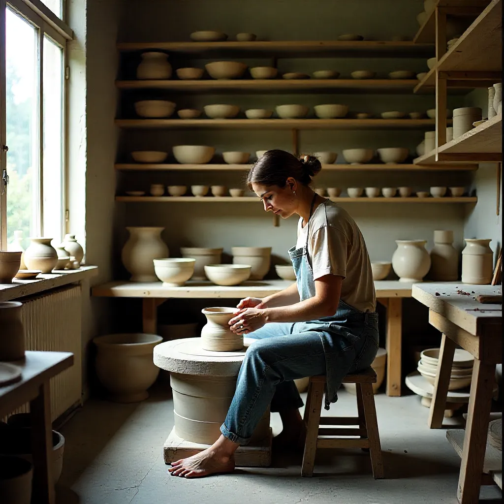 Taza de cerámica artesanal