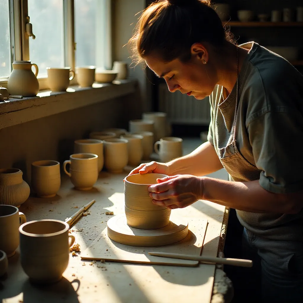 Modelado en torno de alfarero