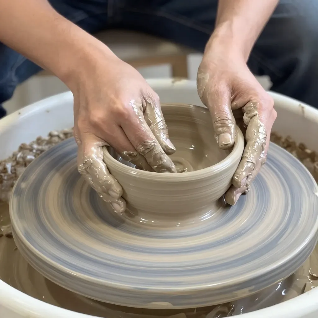 Botella de cerámica artesanal