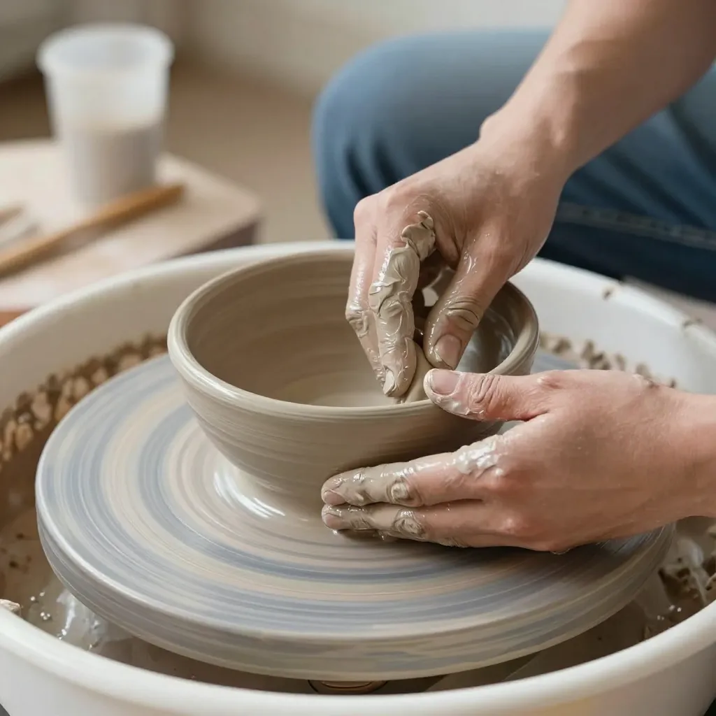 Plato artesanal ondulado